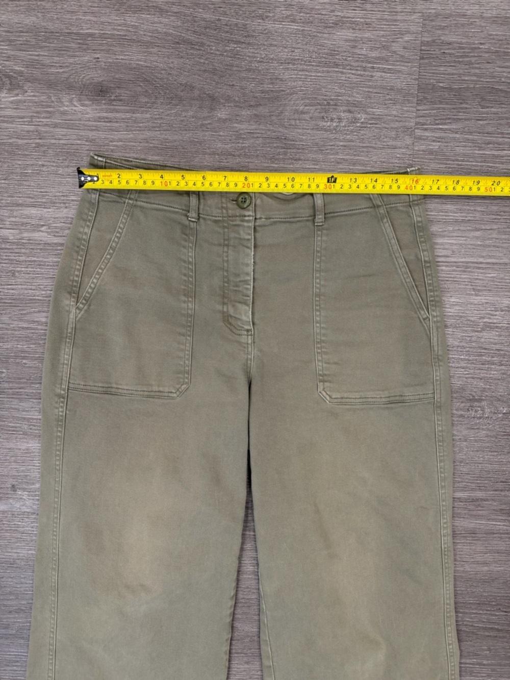 Everlane Olive Green Utility Pants with Front Button Size 8 - Picture 3 of 8